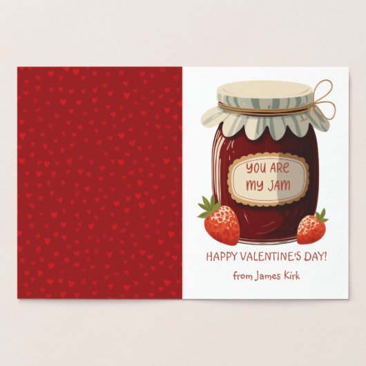 Valentijnsdag Jij Bent Mijn Jam Schattig Klaslokaa Folie Kaarten (Binnen)