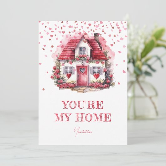 Valentijnsdag Jij bent mijn Thuis Gepersonaliseerd Feestdagenkaart (Staand voorkant)