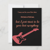 Valentijnsdag Jij Rockt Rode Gitaar Kinderen Valen Notitiekaartje (Achterkant)