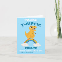 Valentijnsdag jongens blauwe dinosaurus t-rex rege