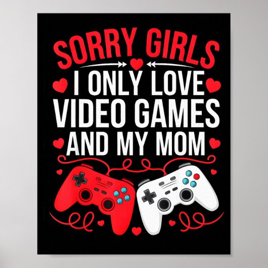 Valentijnsdag jongens Kinderen Grappige videogames Poster (Voorkant)