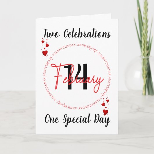 Valentijnsdag Jubileum Card Feestdagen Kaart (Voorkant)