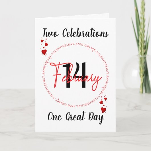 Valentijnsdag Jubileum Card Feestdagen Kaart (Voorkant)