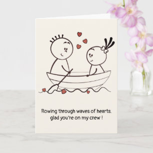 Valentijnsdag Jubileum Schattige Fun Doodle Gevouw Kaart