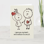 Valentijnsdag Jubileum Schattige Fun Doodle Gevouw Kaart (Voorkant)