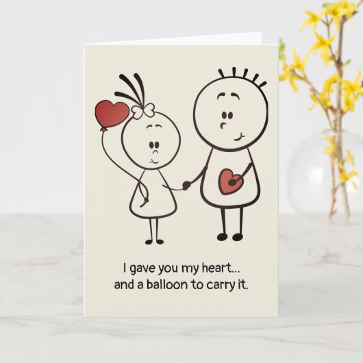 Valentijnsdag Jubileum Schattige Fun Doodle Gevouw Kaart (Gele Bloem)