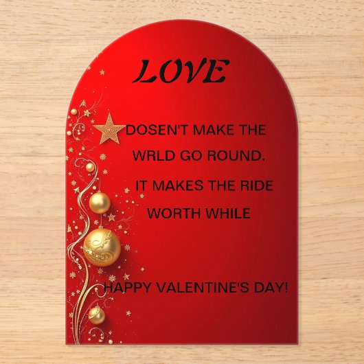 Valentijnsdag-kaart Acryl Uitnodigingen (Voorkant)