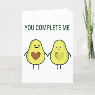 Valentijnsdag-kaart Avocado Je voltooit me Feestdagen Kaart