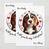  Valentijnsdag kaart Beagle (Voorkant / Achterkant)