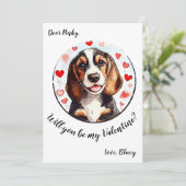  Valentijnsdag kaart Beagle (Staand voorkant)