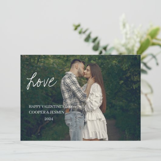 Valentijnsdag Kaart - Bedekt met Liefde, Wit (Staand voorkant)