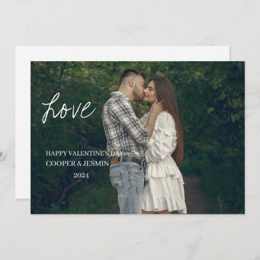 Valentijnsdag Kaart - Bedekt met Liefde, Wit (Voorkant / Achterkant)