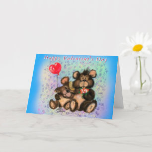 Valentijnsdag Kaart Beer paar liefde