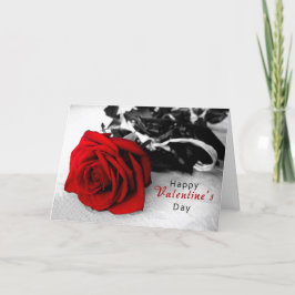 Valentijnsdag Kaart - Black & White Rose