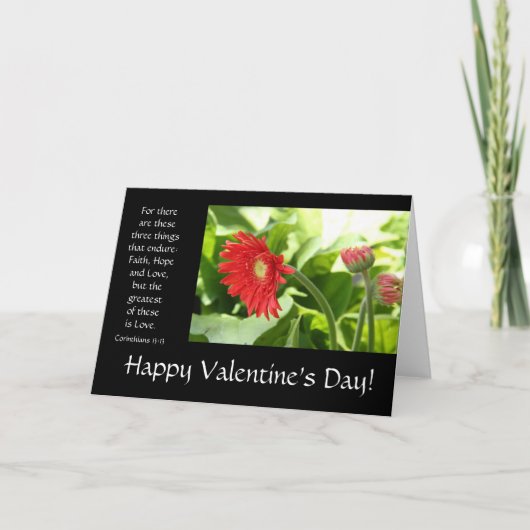 Valentijnsdag Kaart, bloemenvers, Bijbelvers over  Feestdagen Kaart (Voorkant)
