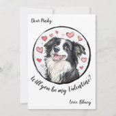 Valentijnsdag kaart Border Collie (Voorkant)