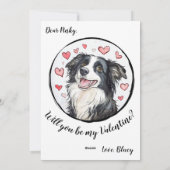 Valentijnsdag kaart Border Collie (Achterkant)