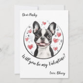 Valentijnsdag kaart Boston Terrier (Voorkant)