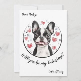 Valentijnsdag kaart Boston Terrier