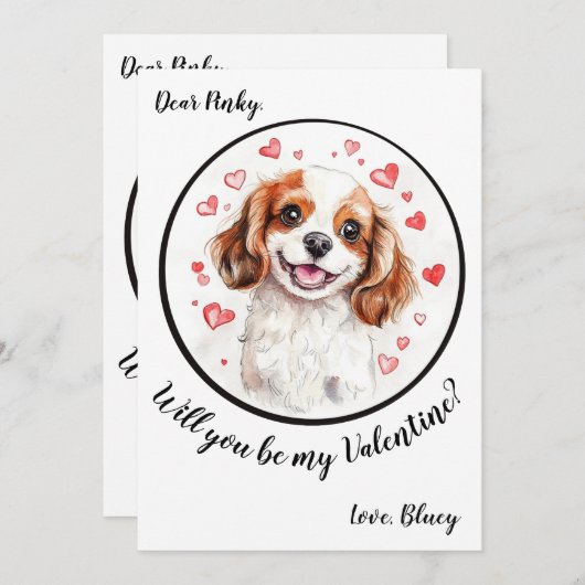  Valentijnsdag kaart Cavalier (Voorkant / Achterkant)