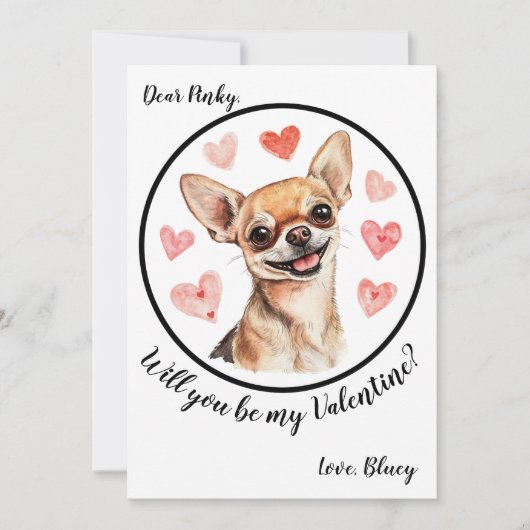 Valentijnsdag kaart Chihuahua (Voorkant)