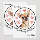 Valentijnsdag kaart Chihuahua (Voorkant / Achterkant)