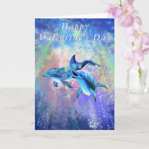Valentijnsdag Kaart Dolphin Couple Love