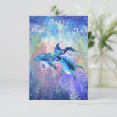 Valentijnsdag Kaart Dolphin Couple Love (Staand voorkant)