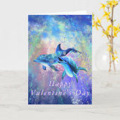 Valentijnsdag Kaart Dolphin Couple - Romantisch (Gele Bloem)