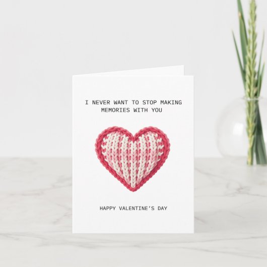 Valentijnsdag kaart – Gebreid hart ontwerp (Voorkant)