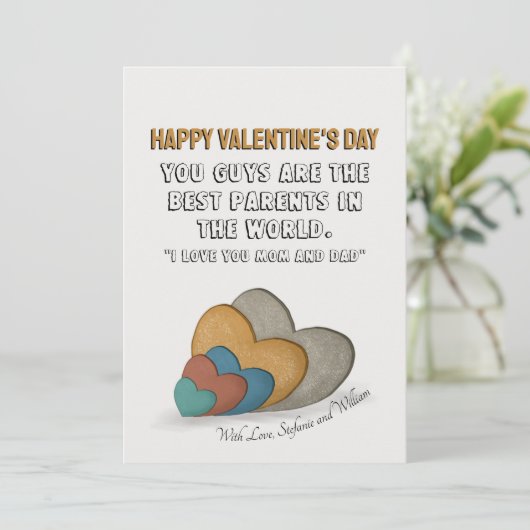 Valentijnsdag Kaart Gezegden voor mam en pap (Staand voorkant)