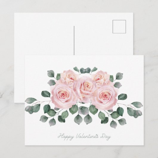 Valentijnsdag Kaart "Happy Valentine's Day" (Voorkant / Achterkant)