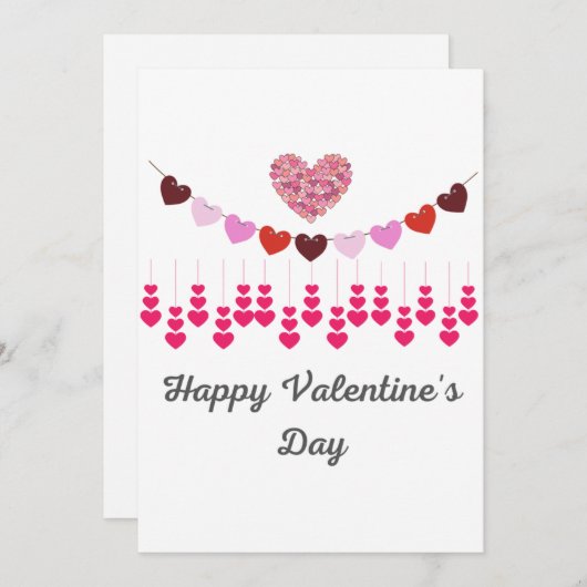 Valentijnsdag Kaart Hearts (Voorkant / Achterkant)