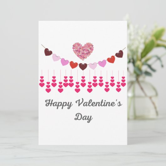 Valentijnsdag Kaart Hearts (Staand voorkant)