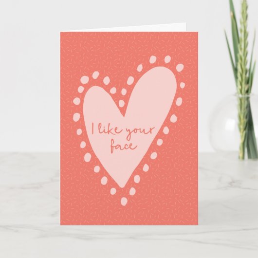 Valentijnsdag kaart, ik hou van je gezicht feestdagen kaart (Voorkant)