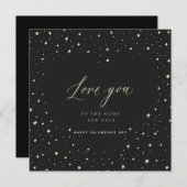 Valentijnsdag Kaart Ik hou van je naar de maan en  (Voorkant / Achterkant)