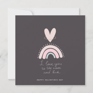 Valentijnsdag Kaart Ik hou van je naar de maan en 