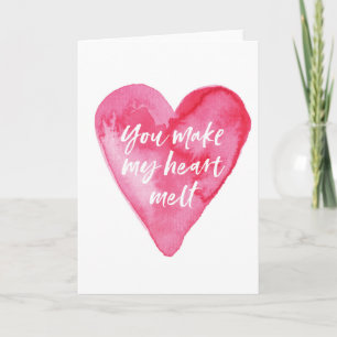 Valentijnsdag kaart, je maakt mijn hart smelt feestdagen kaart