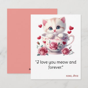 Valentijnsdag kaart, kattenliefhebber kaart, grapp feestdagenkaart