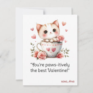 Valentijnsdag kaart, kattenliefhebber kaart, grapp feestdagenkaart