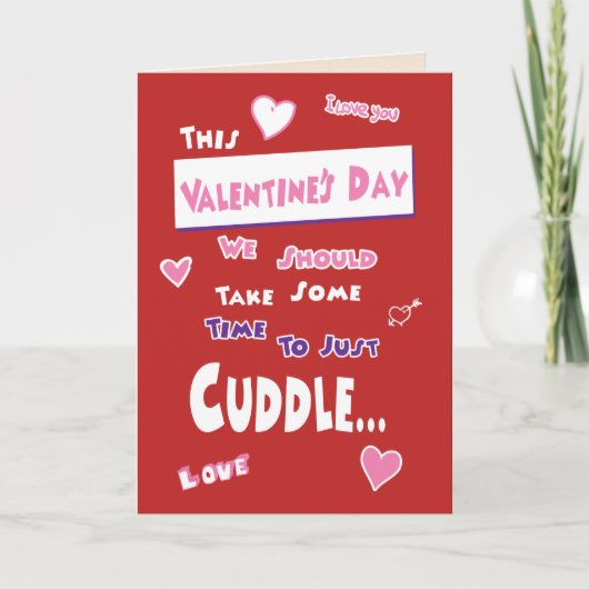 Valentijnsdag Kaart knuffel (Voorkant)