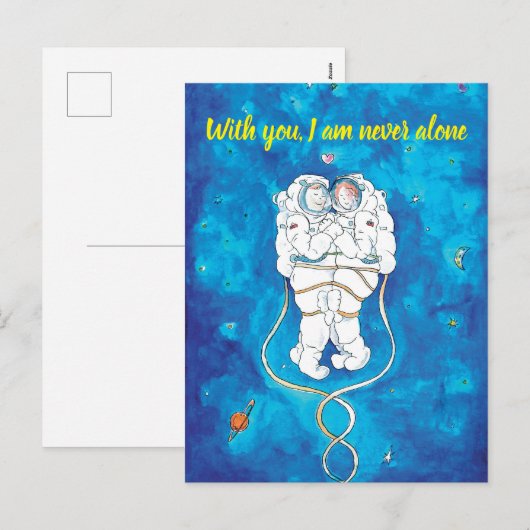 Valentijnsdag Kaart Loving Astronauts Paar (Voorkant / Achterkant)
