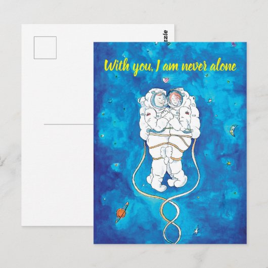 Valentijnsdag Kaart Loving Astronauts Paar (Voorkant / Achterkant)