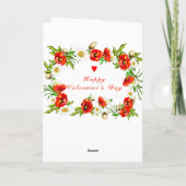 Valentijnsdag Kaart met bloemen en aangepaste teks (Achterkant)