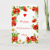 Valentijnsdag Kaart met bloemen en aangepaste teks (Voorkant)