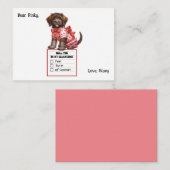 Valentijnsdag Kaart met bruine puppy Notitiekaartje (Voorkant / Achterkant)