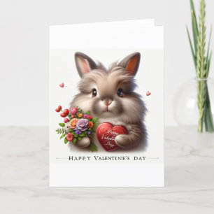 Valentijnsdag kaart met een konijntje
