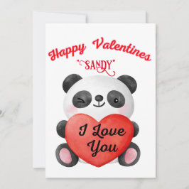 Valentijnsdag kaart met een schattig panda beer