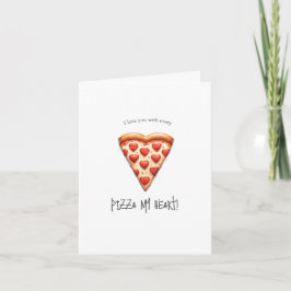 Valentijnsdag Kaart met Heart Pizza Slice