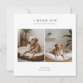 Valentijnsdag Kaart met 'Ik Woef Jou' Foto voor Hu (Voorkant)
